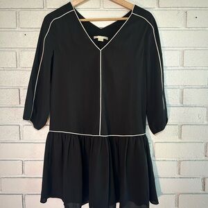 Cooper & Ella Black and White Babydoll Mini Dress